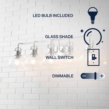 Shirley Metal/ Bubbled Glass Vanity Light